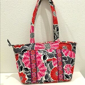 Vera Bradley Cherry Blossoms Floral Large Quilted Tote Bag “ RETIRED PATTERN “